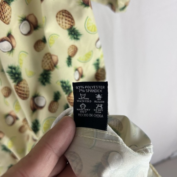 Dixxon Fist Mens XL Pina Colada Coconut‎ Pineapple Lime Hawaiian Button Shirt - Picture 7 of 11